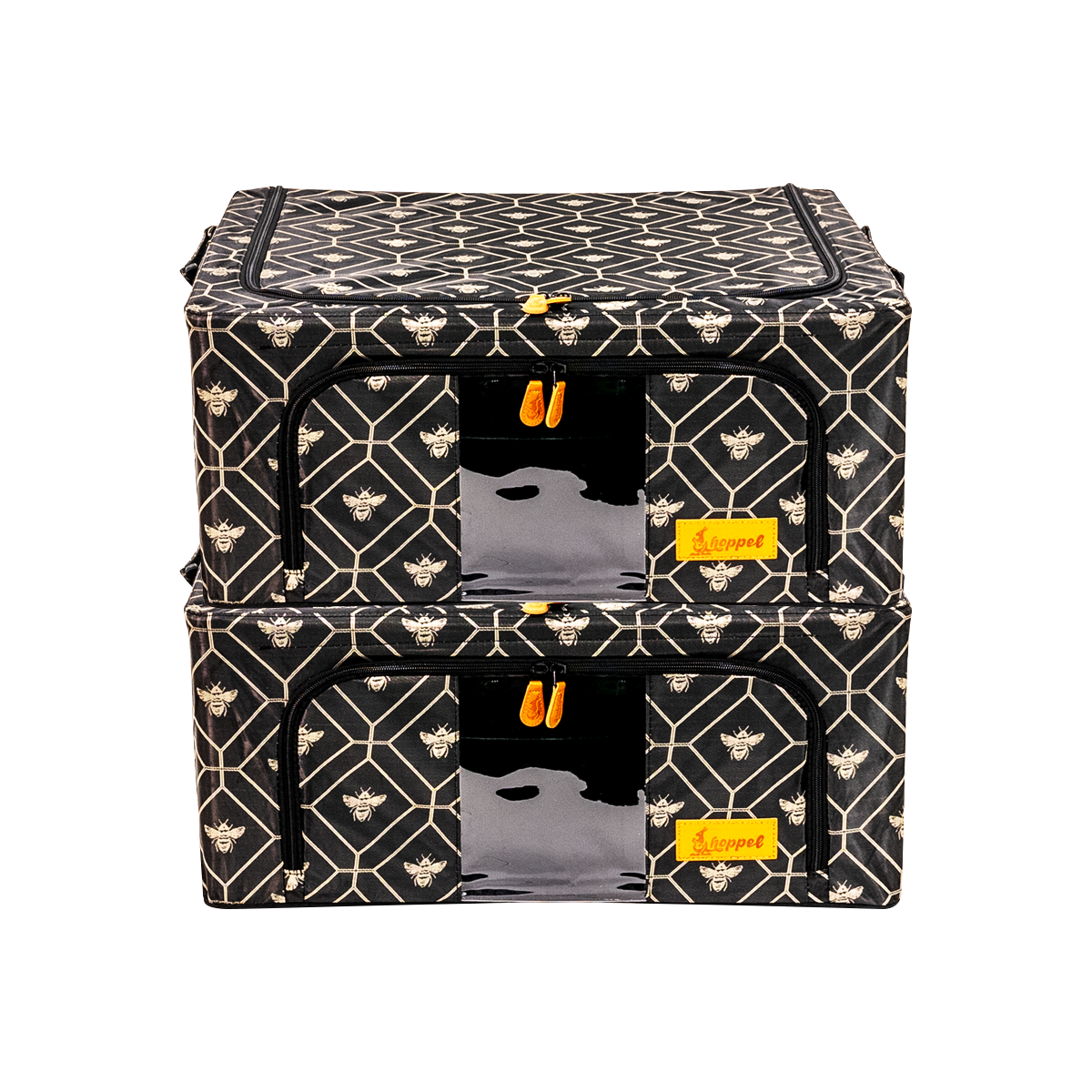 Hoppel 2pk Medium Collapsible Triple Access Storage Bin