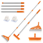 Magic Air Broom Mulitfunctional Replaceable Silicone Broom Pet Hair Remover Smart Broom for Indoor Cleaning Fine Dust Hair Liquids - for Floors Rugs Skirting Line (Broom Brush Set Orange)