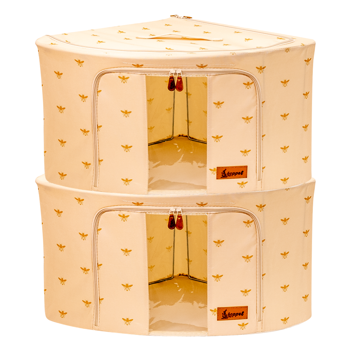 Hoppel 2pk Corner Collapsible Double Access Storage Bin