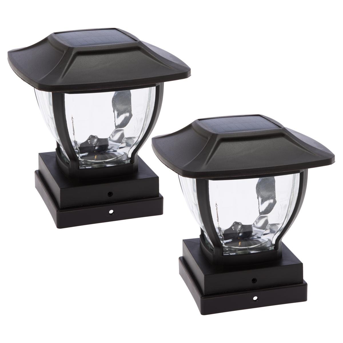 Maxsa Wave Style Solar Post and Deck Railing Lights - 2 pack