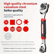 Multi-Functional Spanner Socket Wrench with 360° Head