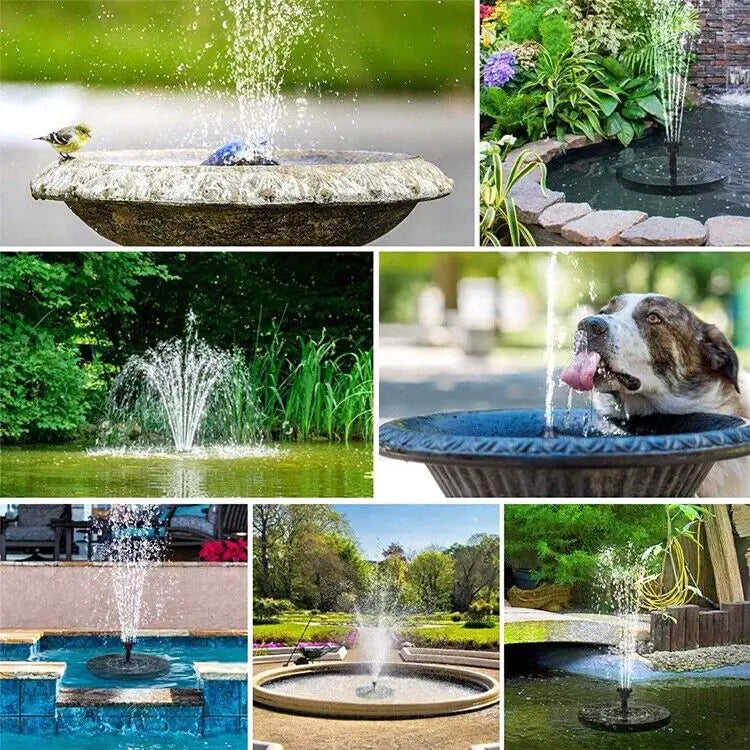 Solar Power Bird Bath Fountain Pump Upgrade 1.4W Solar Fountain With 4 Nozzles