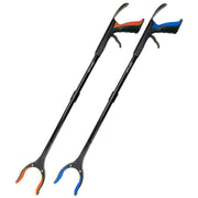 HPr-HPi 2-Pack Reacher Grabber Tool Foldable Trash Picker Grabber with Shoehorn Trash Gripper Garden Nabber Litter Picker Extended Grabber (Orange/Blue)